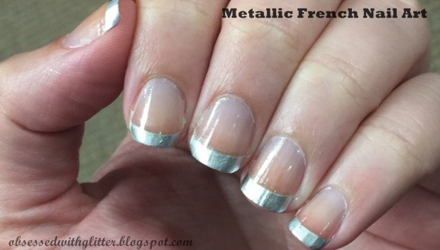 nail art metallic french